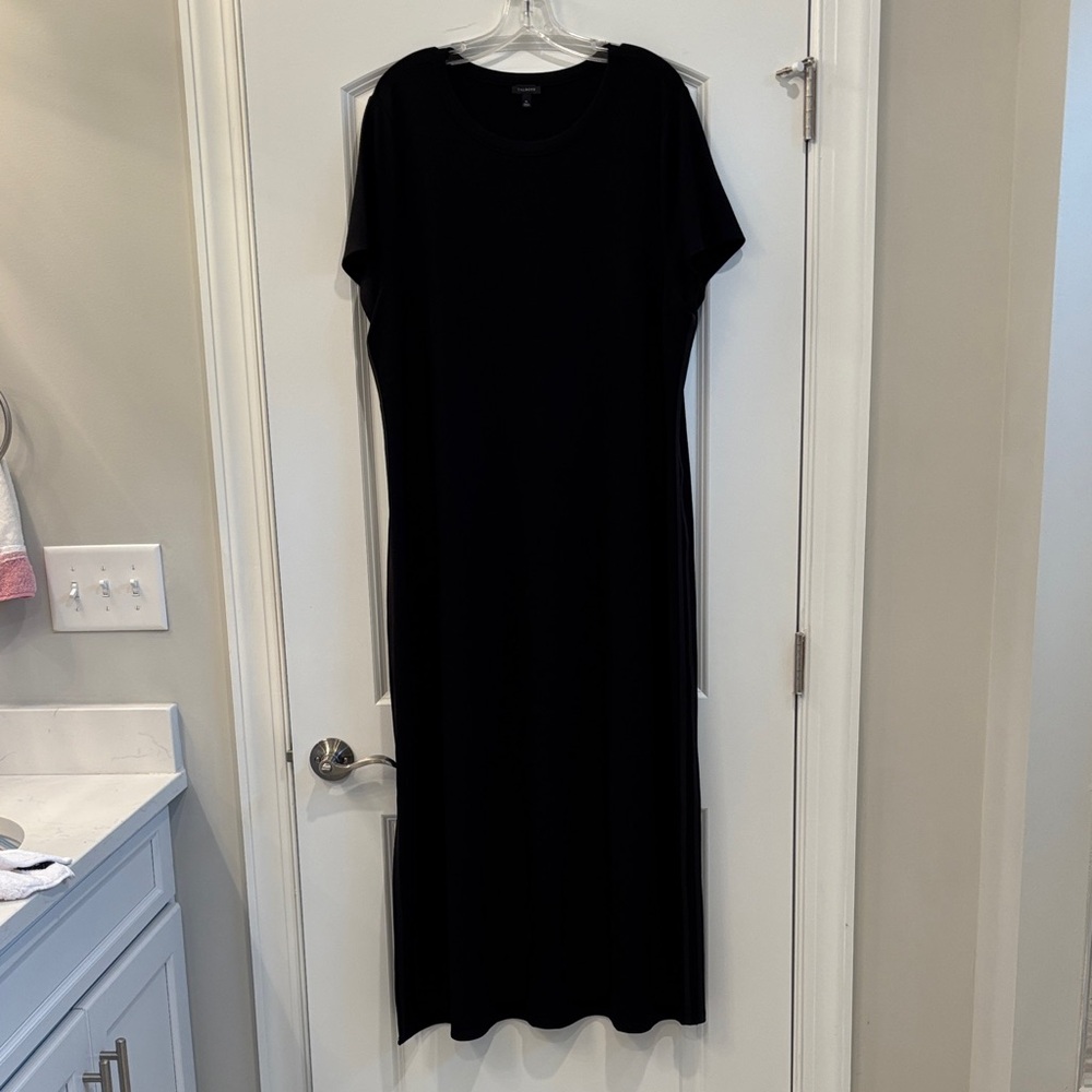 Talbots Black Short-Sleeve Maxi Dress
